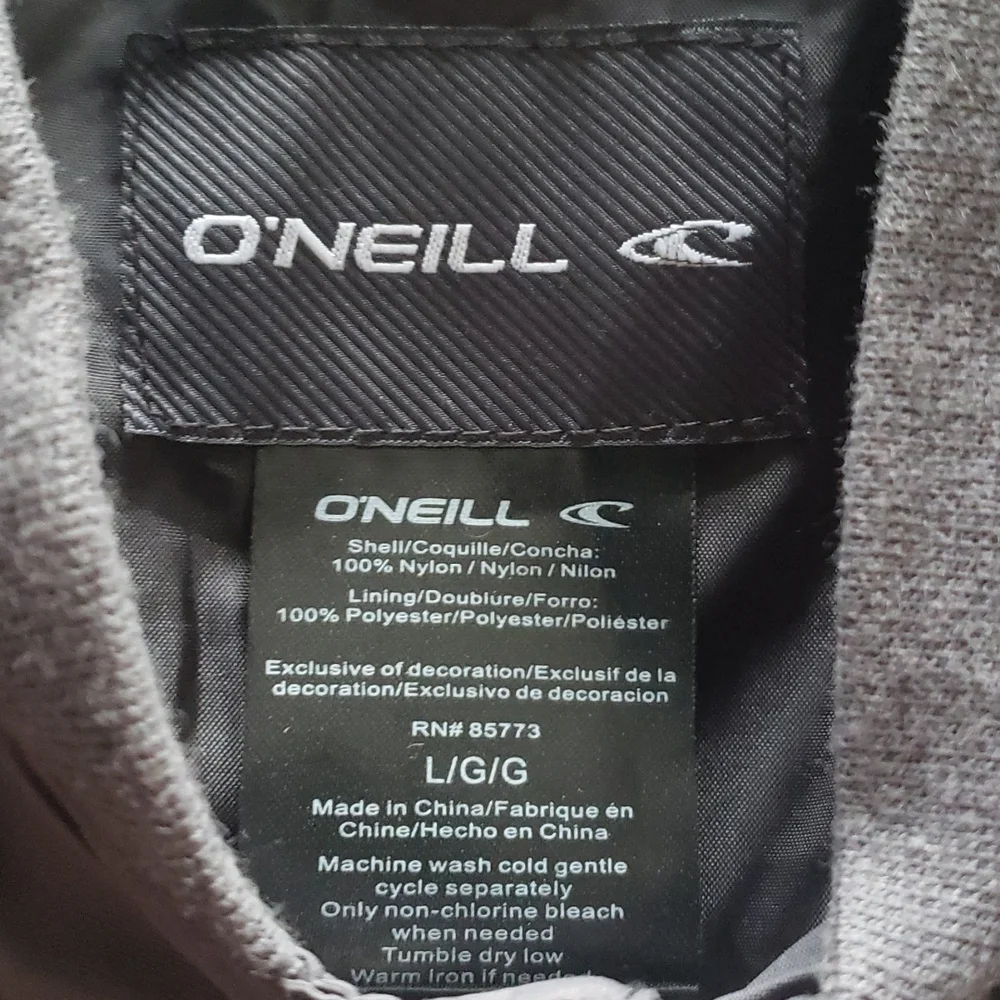 O'Neill Boys Lightweight Jacket‎ Size L Gray Mock Neck Snap Front Pockets NEW